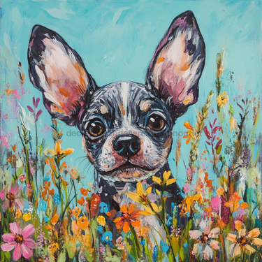 Spring Dog Sign, DCO-13377, Sign For Wreath, 10x10